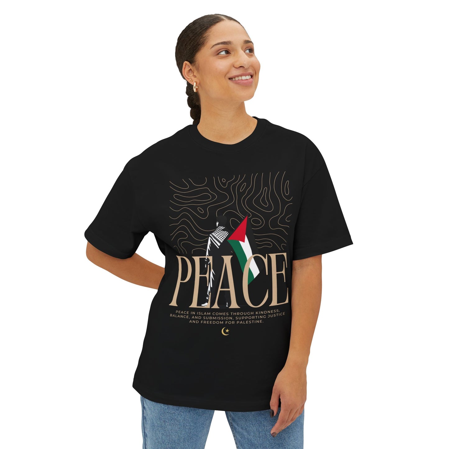 Peace for Palestine Oversized Boxy Tshirt