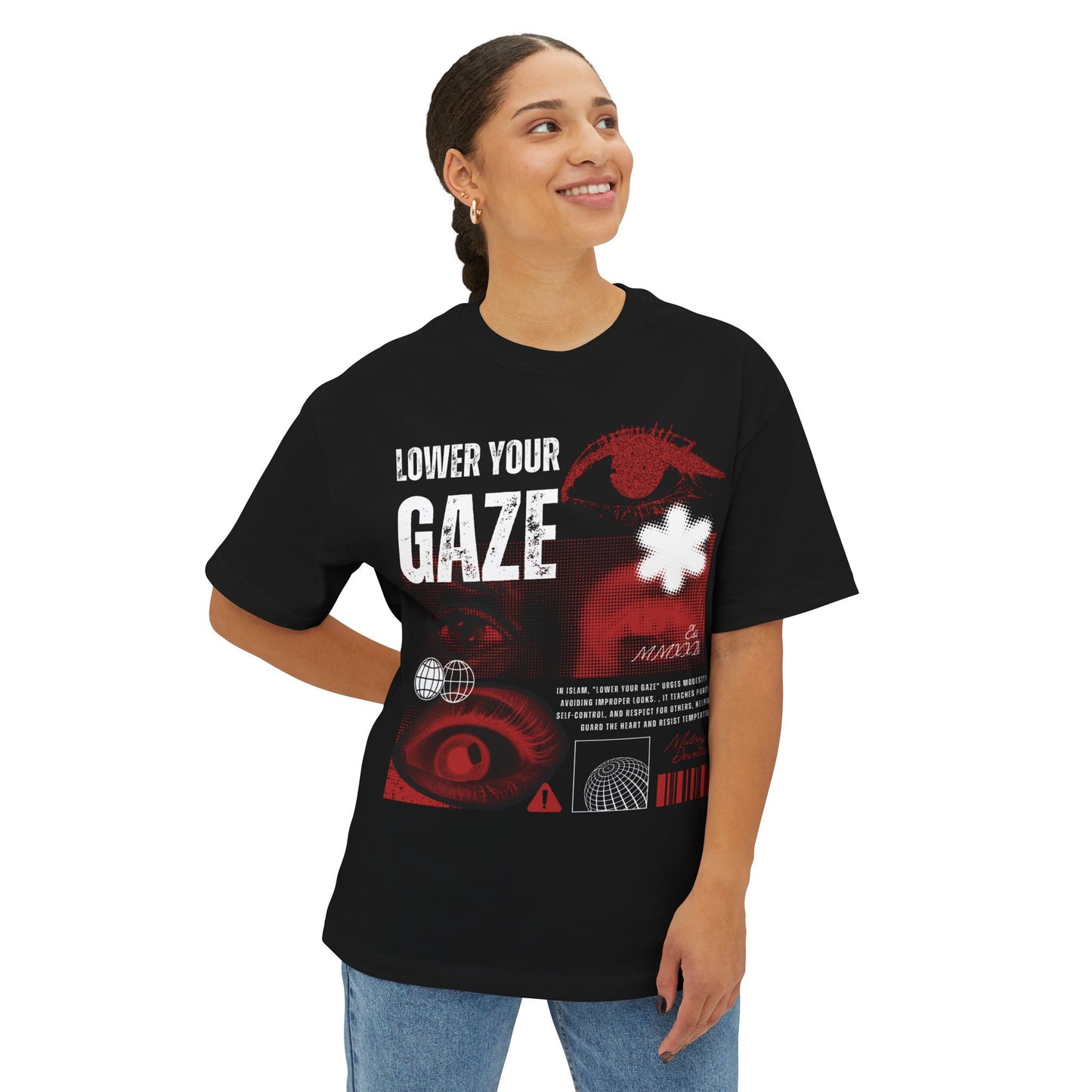 Lower Your Gaze Oversized Boxy Tshirt